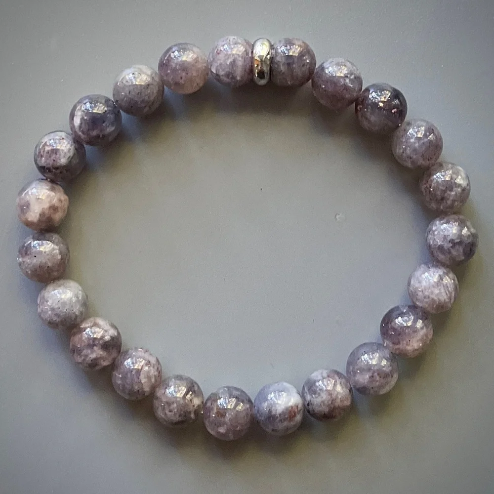 Blue Iolite Handcrafted Bead Bracelet - Picture 2 of 6